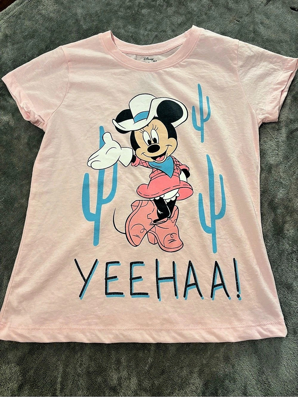 Disney Minnie Mouse Yeehaa! T-Shirt Graphic Tee Girls Medium
